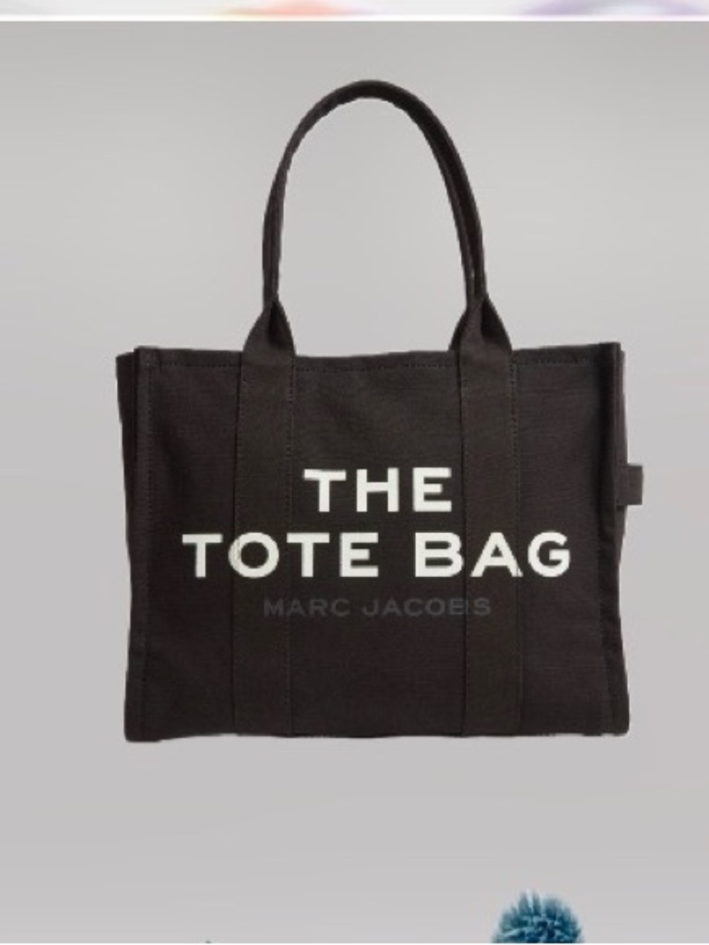 Marc Jacobs Black Canvas 'The Tote Bag' with White Logo